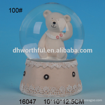 High quality bear shaped polyresin water globe